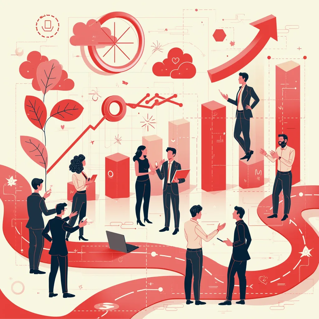 Gráfico de sostenibilidad empresarial con consultores externos